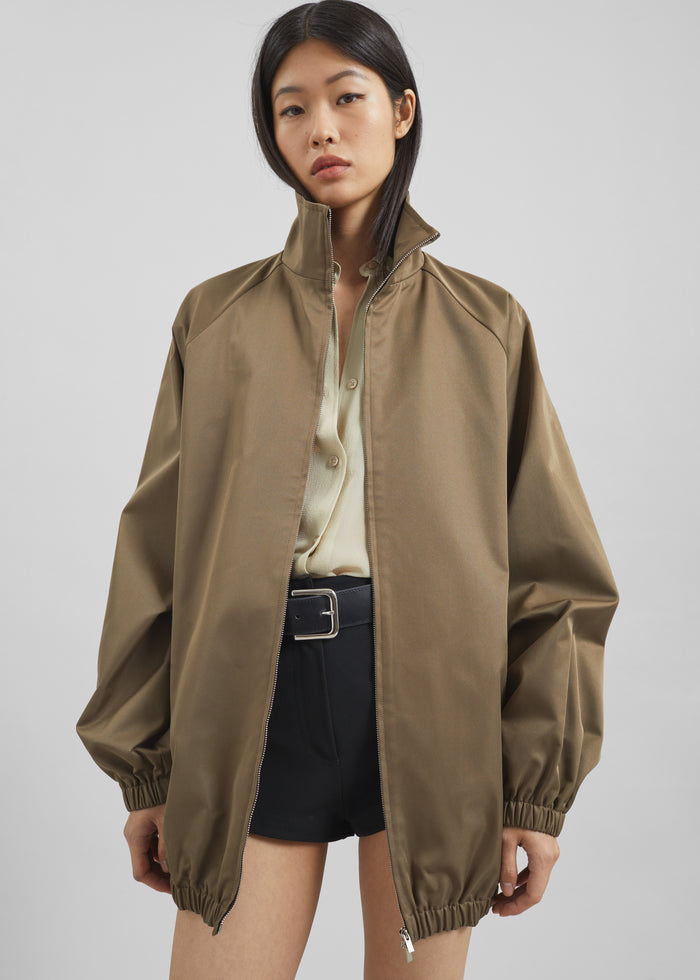 Baxter Lustrous Track Jacket - Moss Green