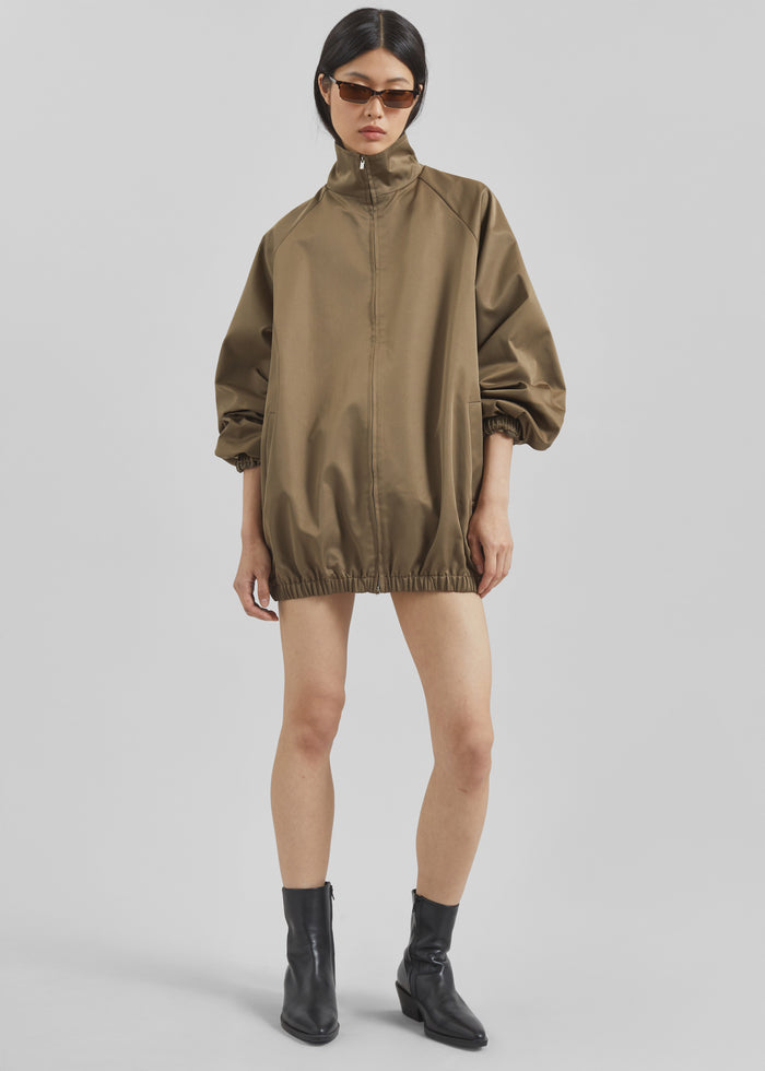 Baxter Lustrous Track Jacket - Moss Green