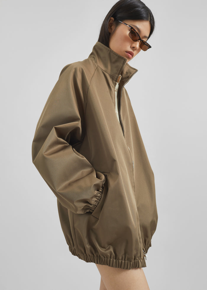 Baxter Lustrous Track Jacket - Moss Green