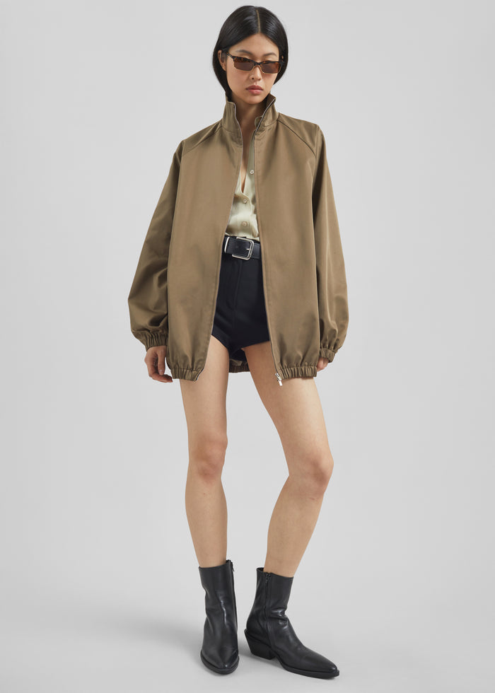 Baxter Lustrous Track Jacket - Moss Green
