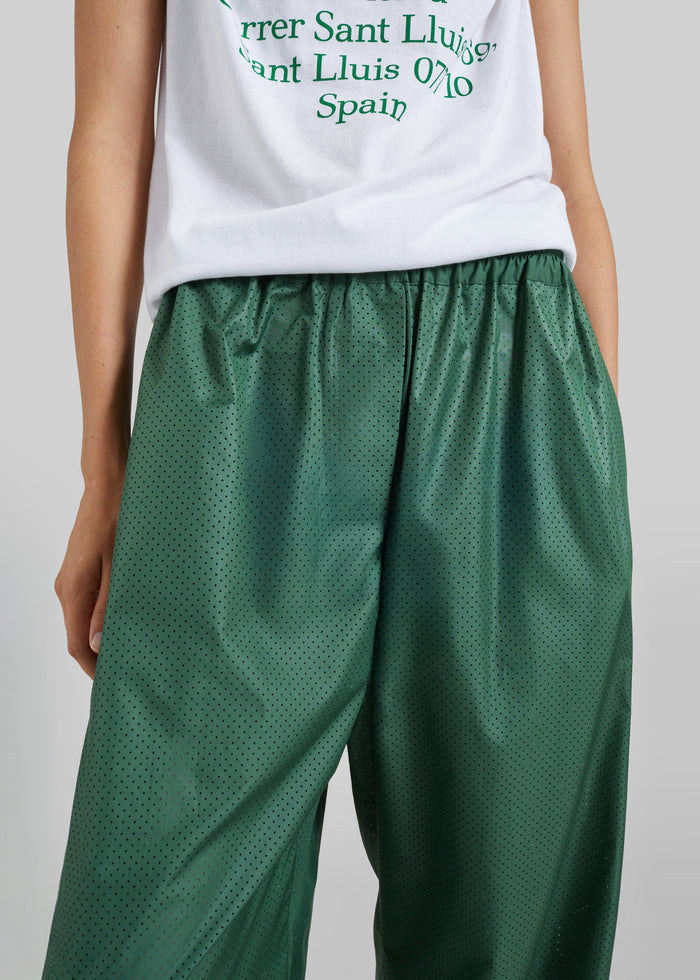 Baxter Perforated Track Pants - Hunter Green
