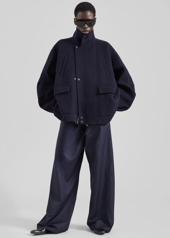 Baxter Perforated Track Pants - Navy