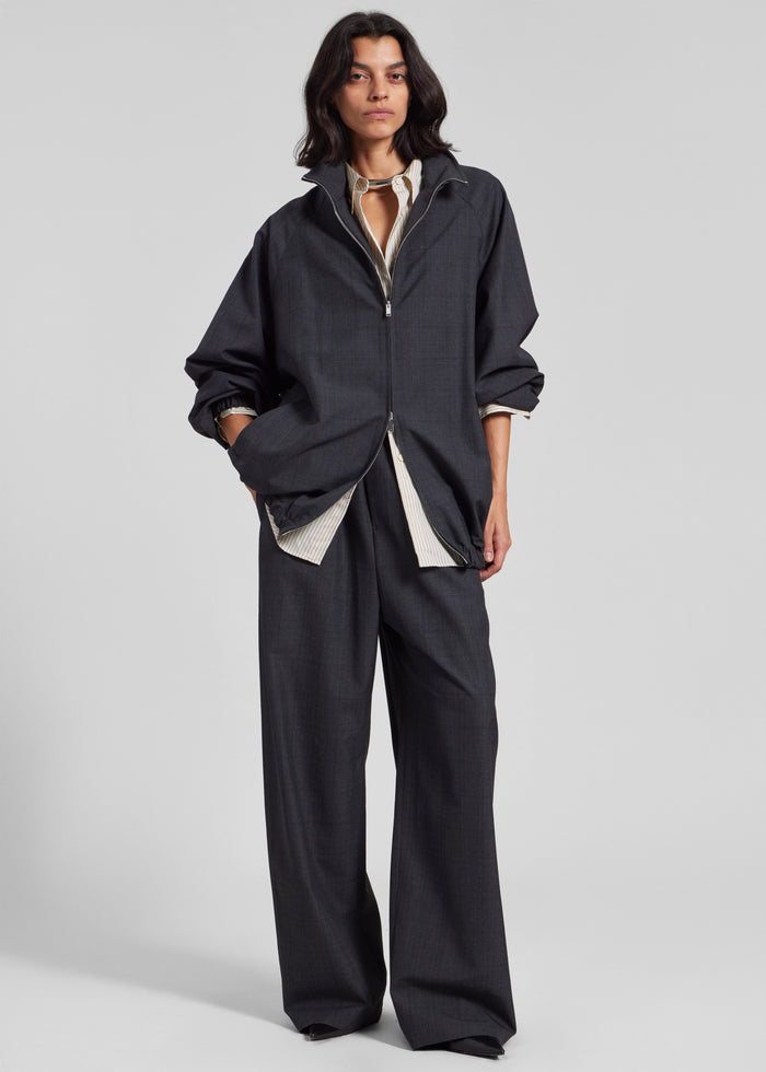 Baxter Plaid Track Pants - Dark Grey