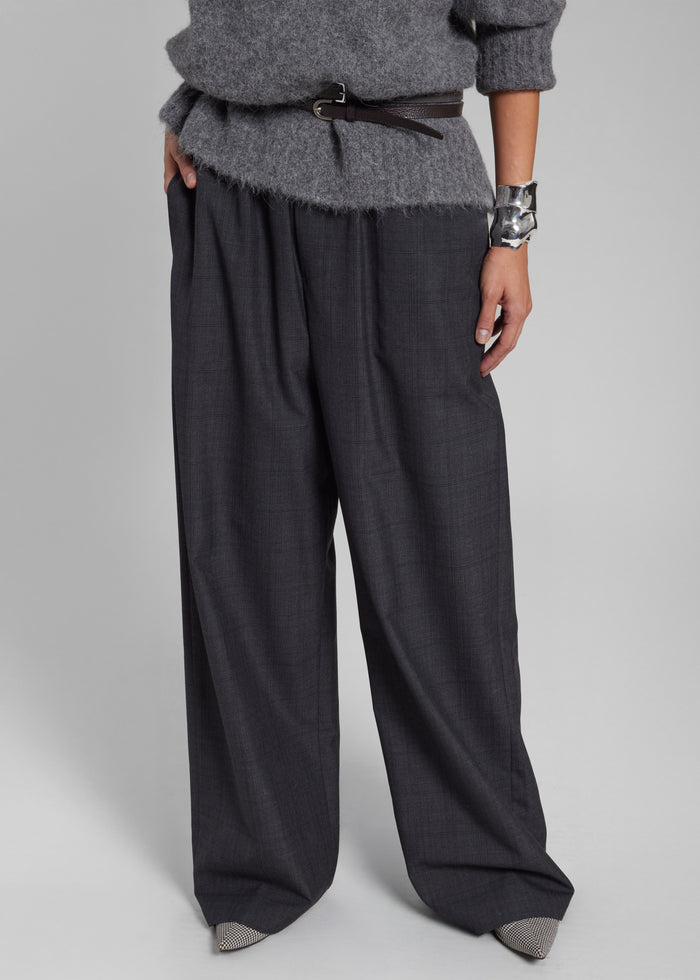 Baxter Plaid Track Pants - Dark Grey