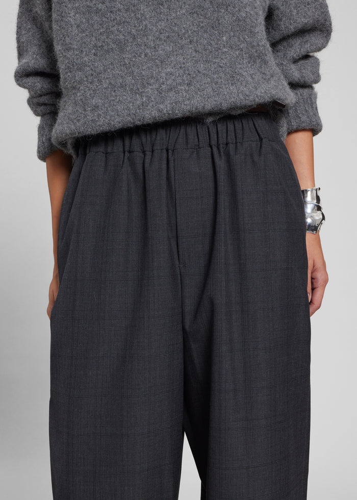 Baxter Plaid Track Pants - Dark Grey