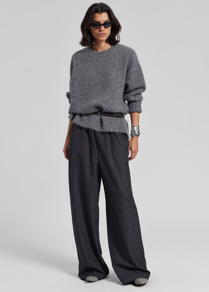 Baxter Plaid Track Pants - Dark Grey