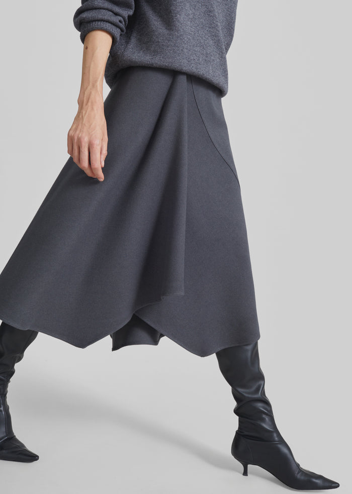Bayel Flared Midi Skirt - Dark Grey