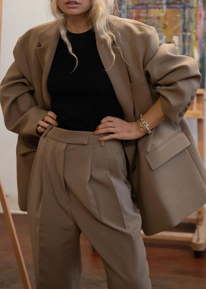 Bea Suit Pants - Latte Pants The Frankie Shop