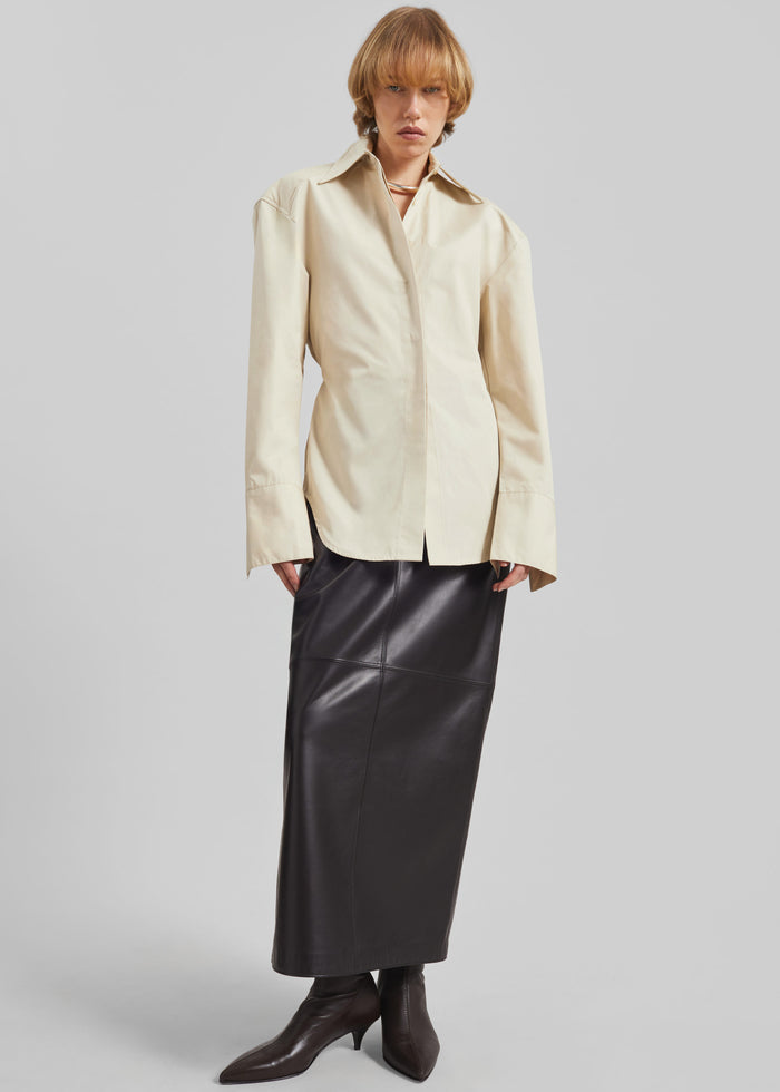Bec Padded Shirt - Beige