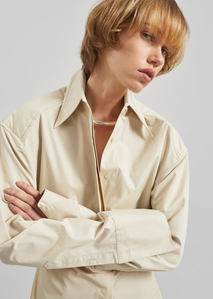 Bec Padded Shirt - Beige