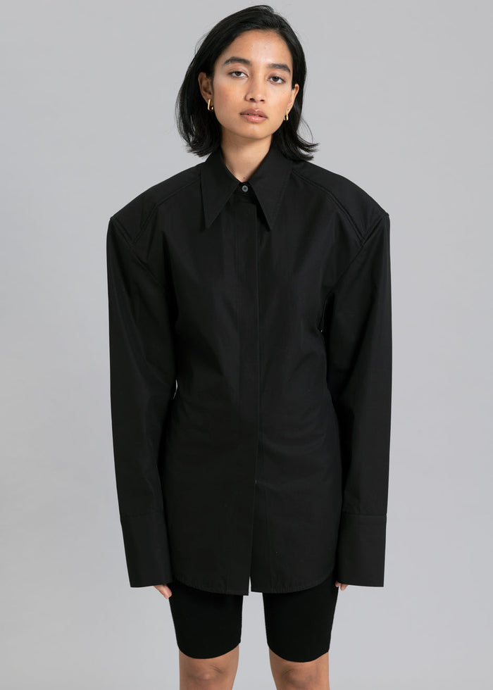 Bec Padded Shirt - Black Shirt Paper Moon
