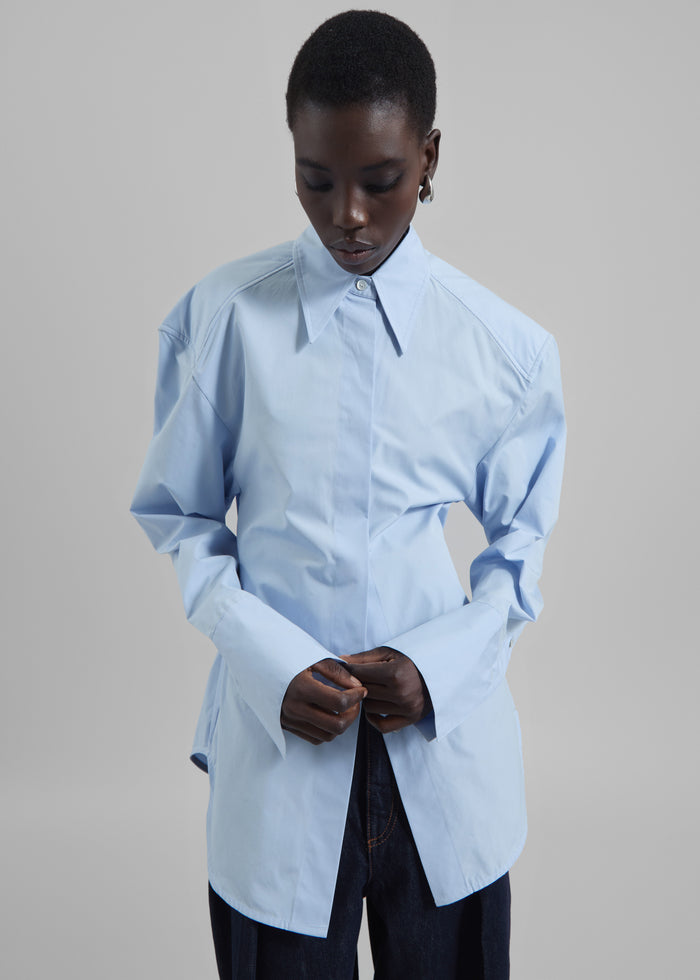 Bec Padded Shirt - Light Blue