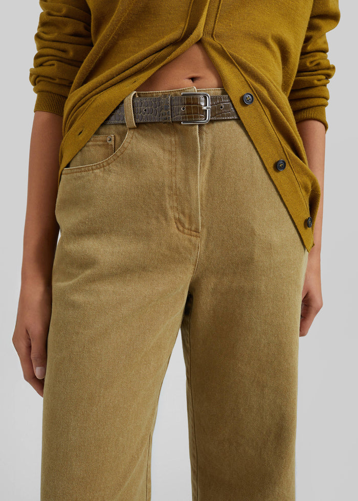 Beckett Straight Jeans - Olive Brown
