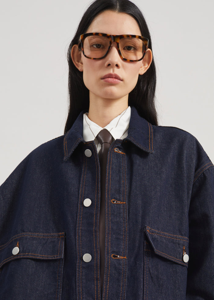 Belden Boxy Denim Jacket - Dark Wash