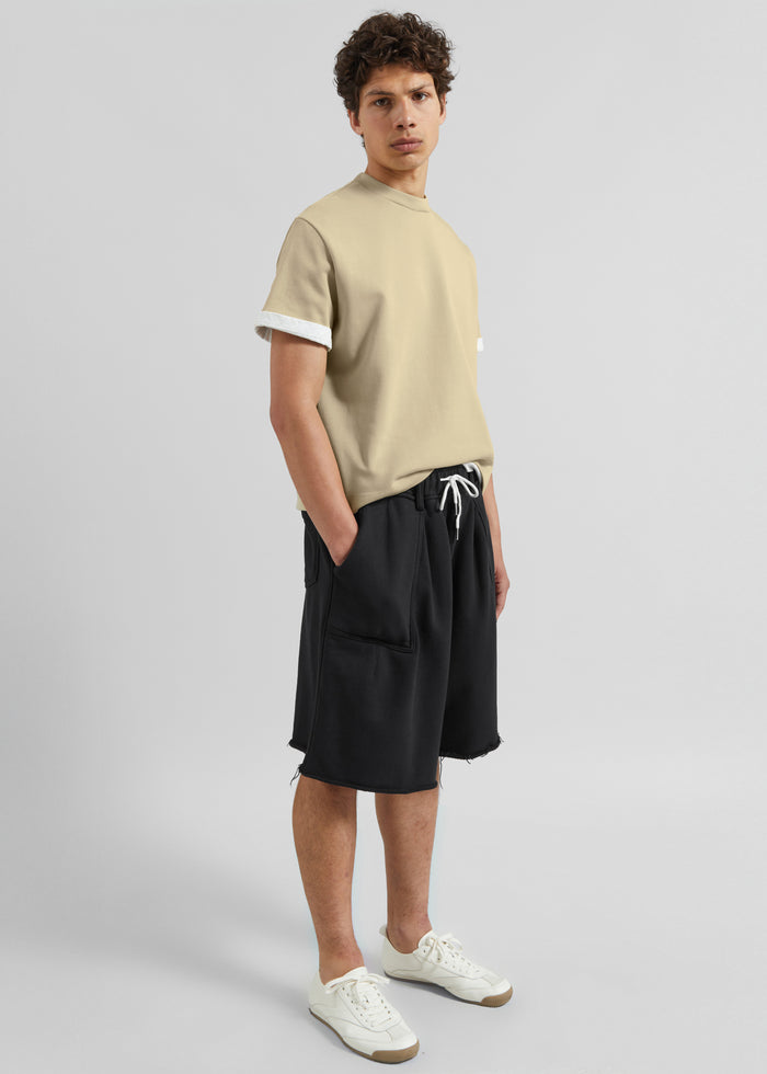 Bellino Raw Hem Sweatshorts - Black