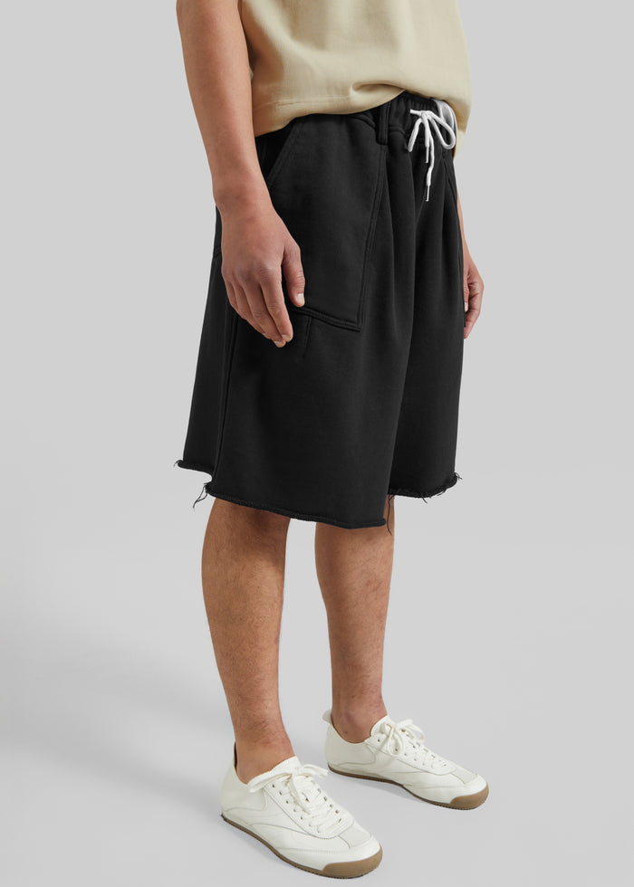 Bellino Raw Hem Sweatshorts - Black