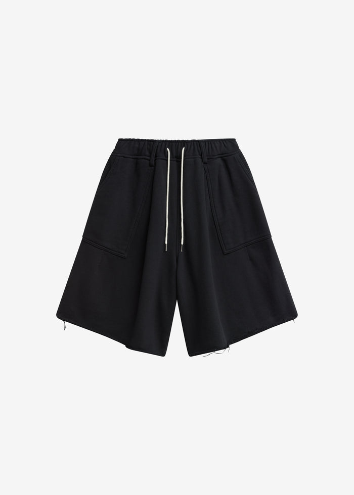 Bellino Raw Hem Sweatshorts - Black