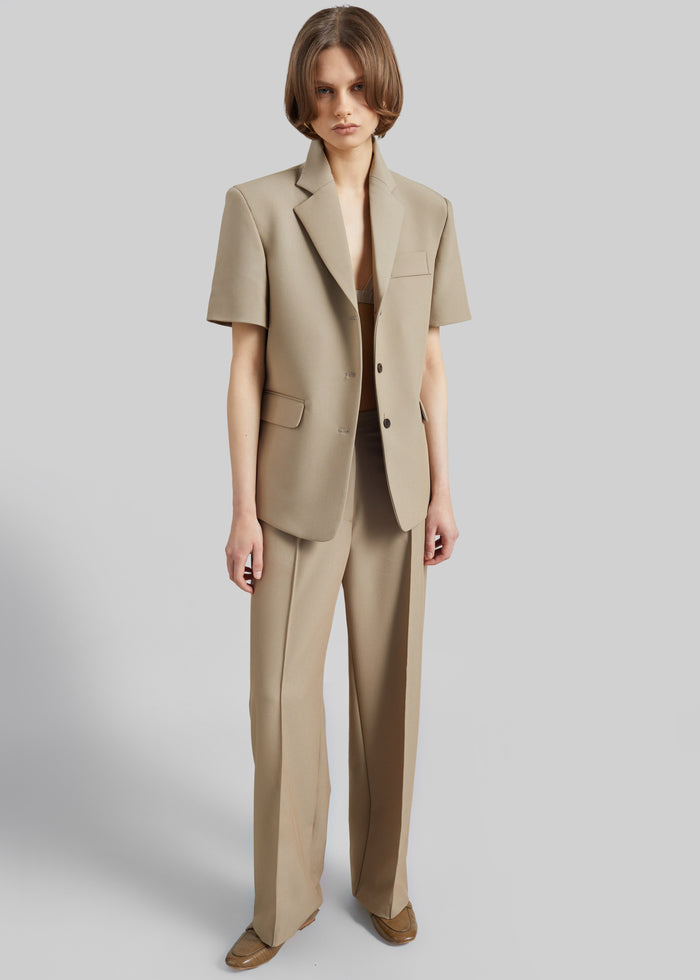 Belliva Short Sleeve Blazer - Camel