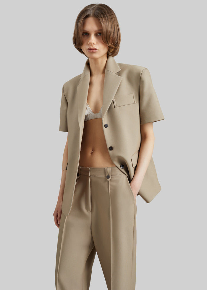Belliva Short Sleeve Blazer - Camel