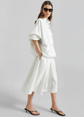 Bellona Flared Midi Skirt - White