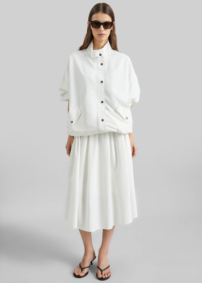 Bellona Flared Midi Skirt - White