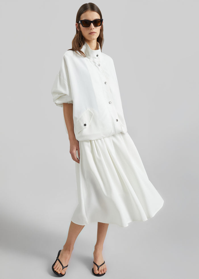 Bellona Flared Midi Skirt - White
