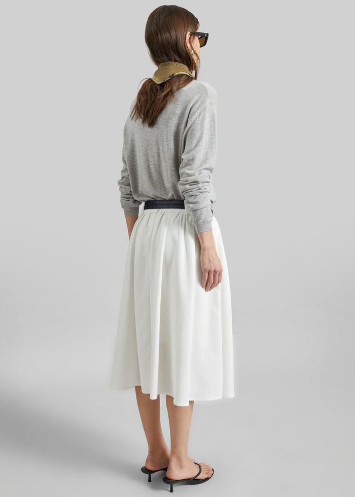 Bellona Flared Midi Skirt - White