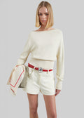 Belma Textured Mini Shorts - Cream