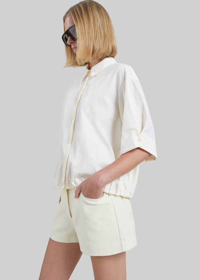 Belma Textured Mini Shorts - Cream