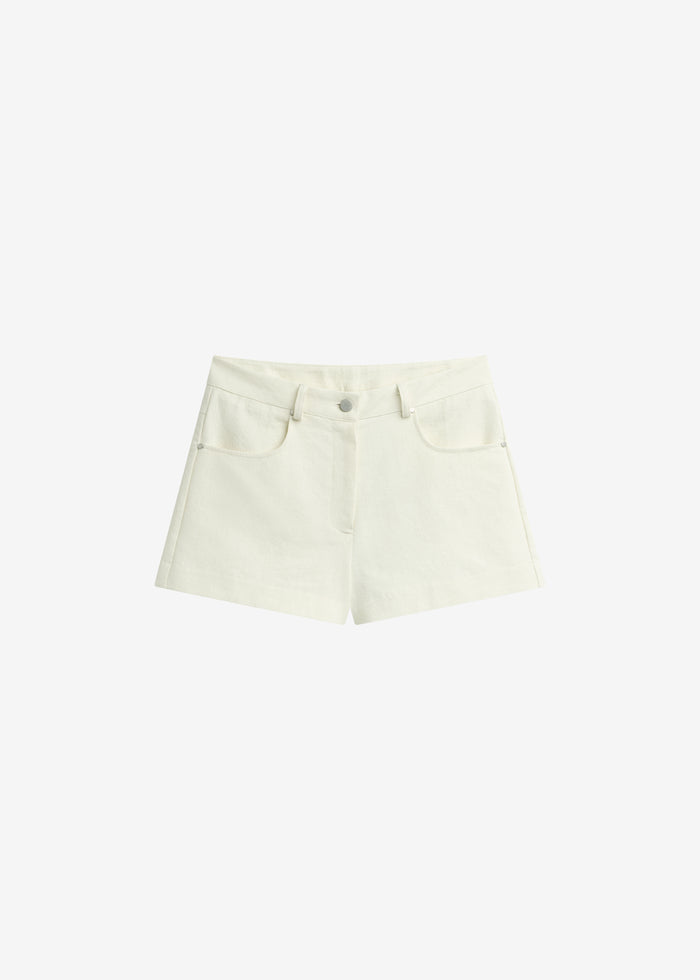 Belma Textured Mini Shorts - Cream
