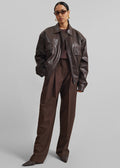 Belmont Faux Leather Jacket - Brown