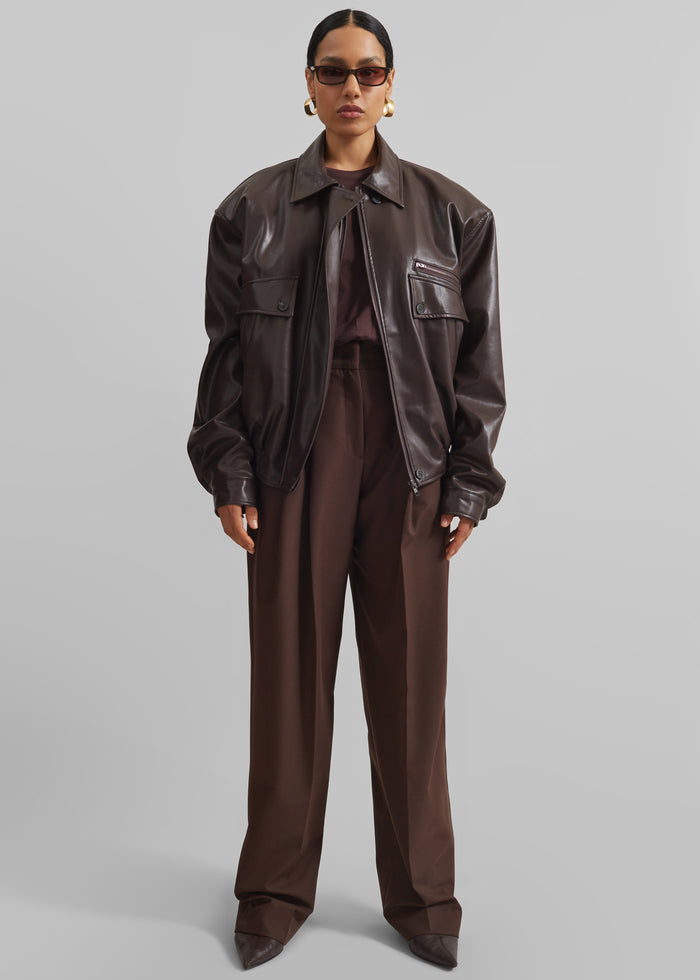 Belmont Faux Leather Jacket - Brown