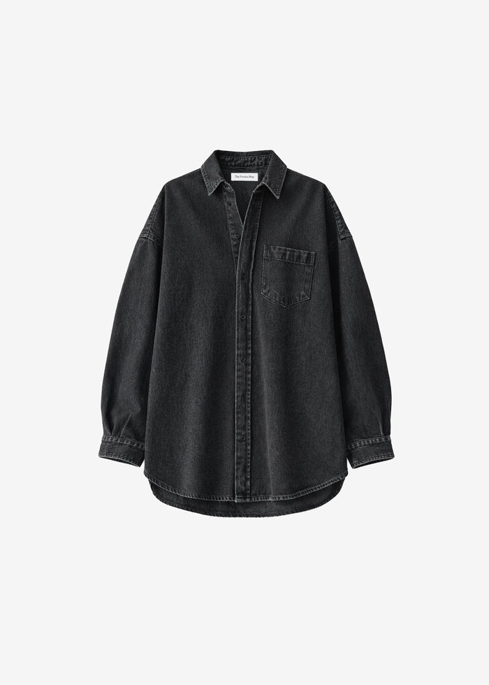 Belvis Oversized Denim Shirt - Black Wash
