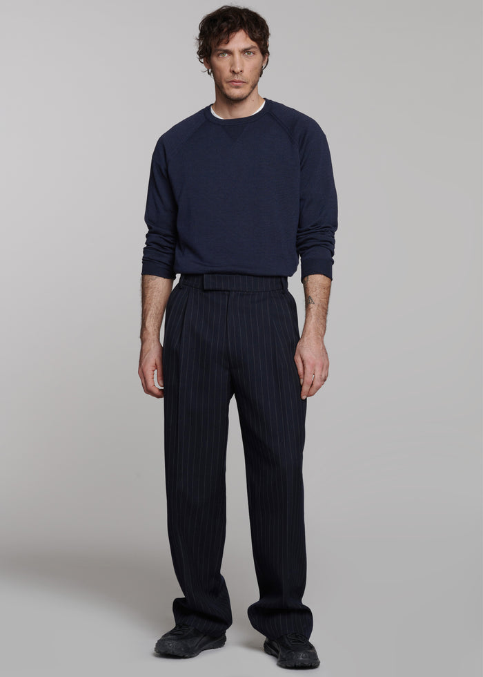 Beo Suit Pants - Navy/White Pinstripe