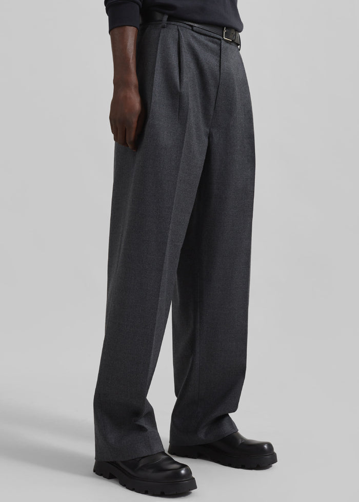 Beo Wool Flannel Suit Pants - Charcoal