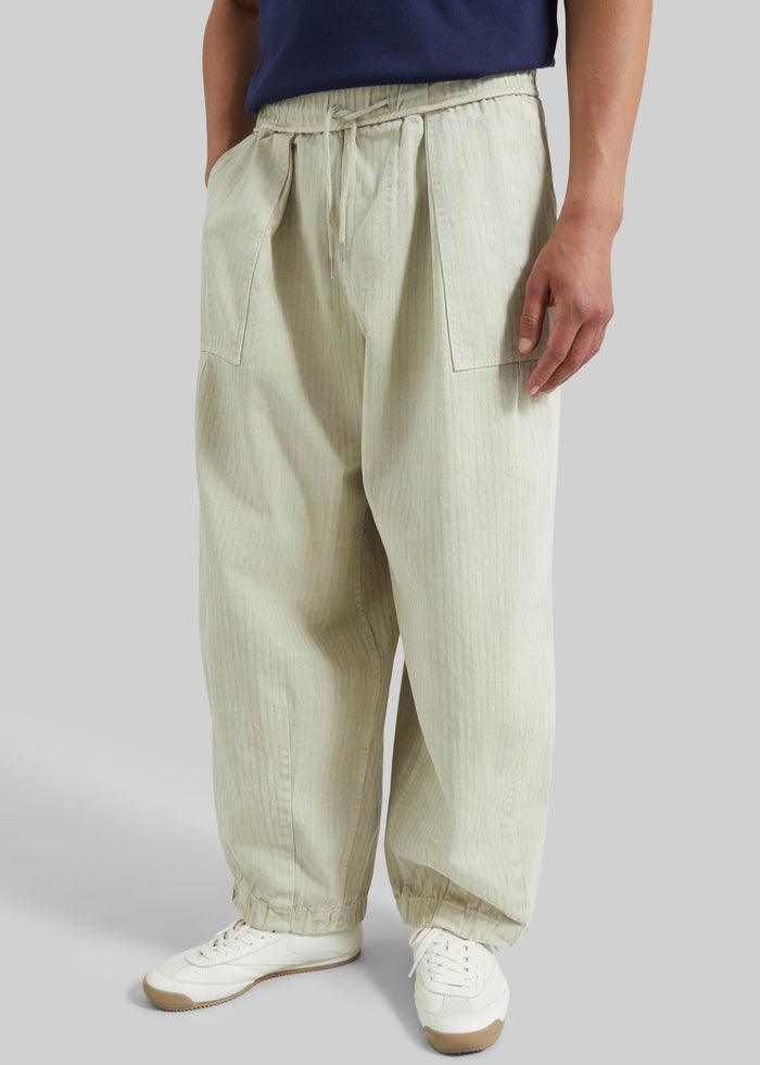 Bernay Herringbone Balloon Pants - Beige