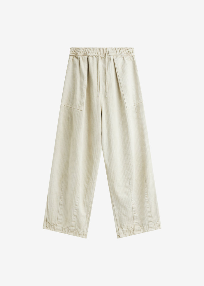 Bernay Herringbone Balloon Pants - Beige
