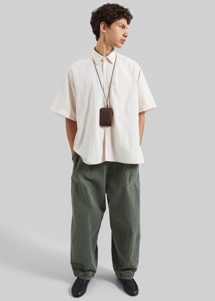 Bernay Herringbone Balloon Pants - Pale Olive