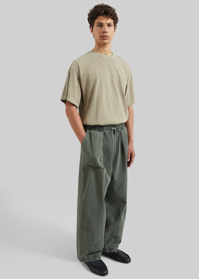 Bernay Herringbone Balloon Pants - Pale Olive