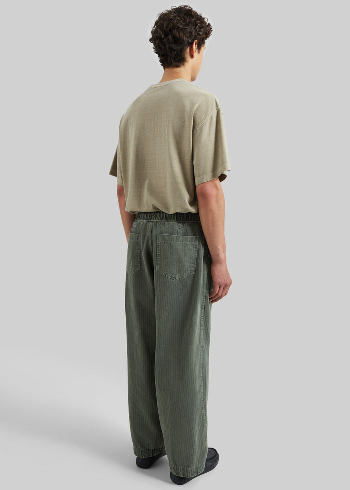 Bernay Herringbone Balloon Pants - Pale Olive
