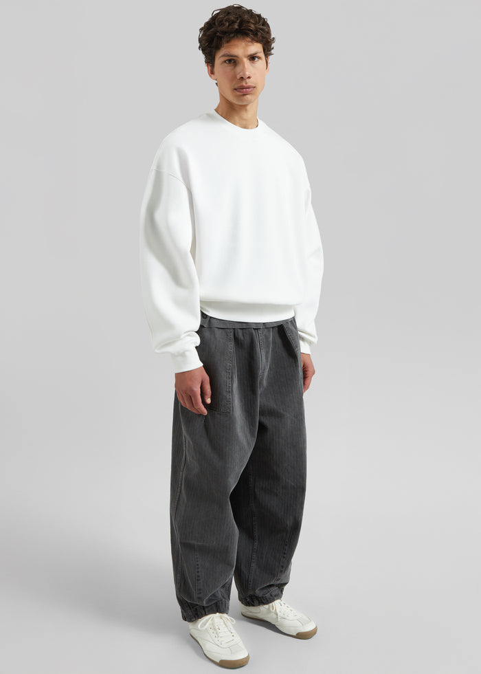 Bernay Herringbone Balloon Pants - Slate Grey