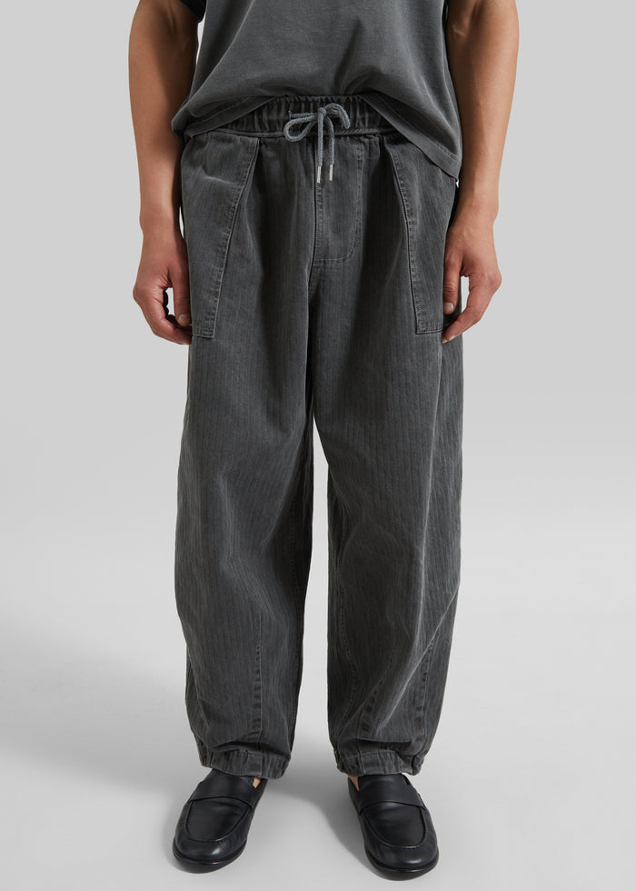 Bernay Herringbone Balloon Pants - Slate Grey