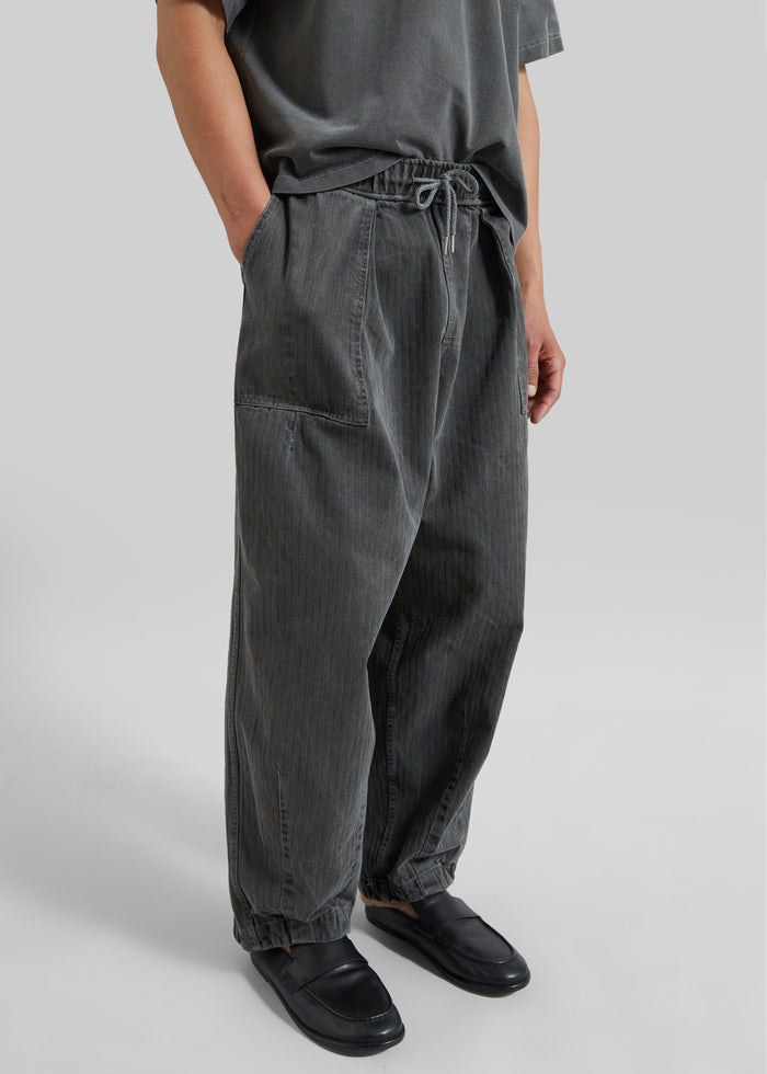 Bernay Herringbone Balloon Pants - Slate Grey