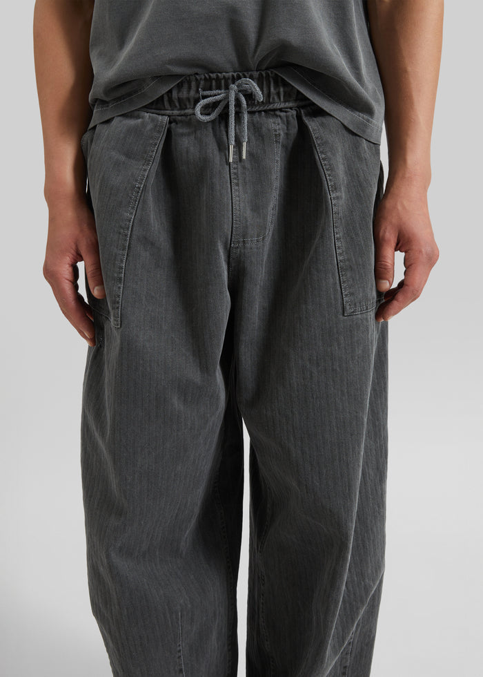 Bernay Herringbone Balloon Pants - Slate Grey