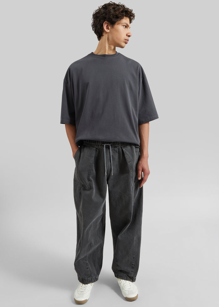 Bernay Herringbone Balloon Pants - Slate Grey