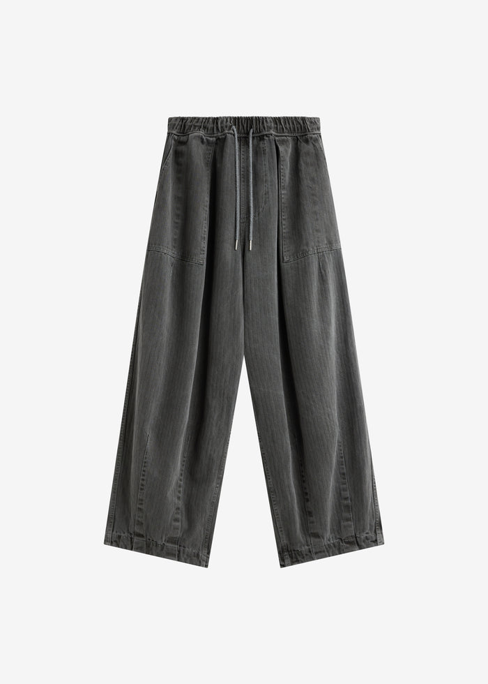Bernay Herringbone Balloon Pants - Slate Grey