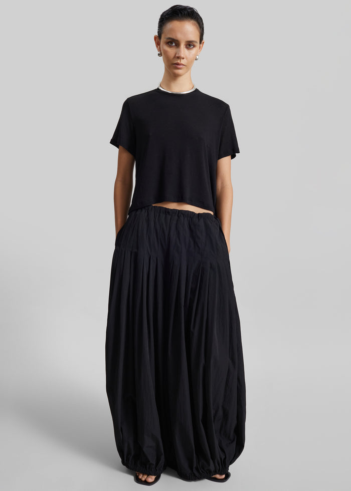 Berson Gathered Balloon Pants - Black