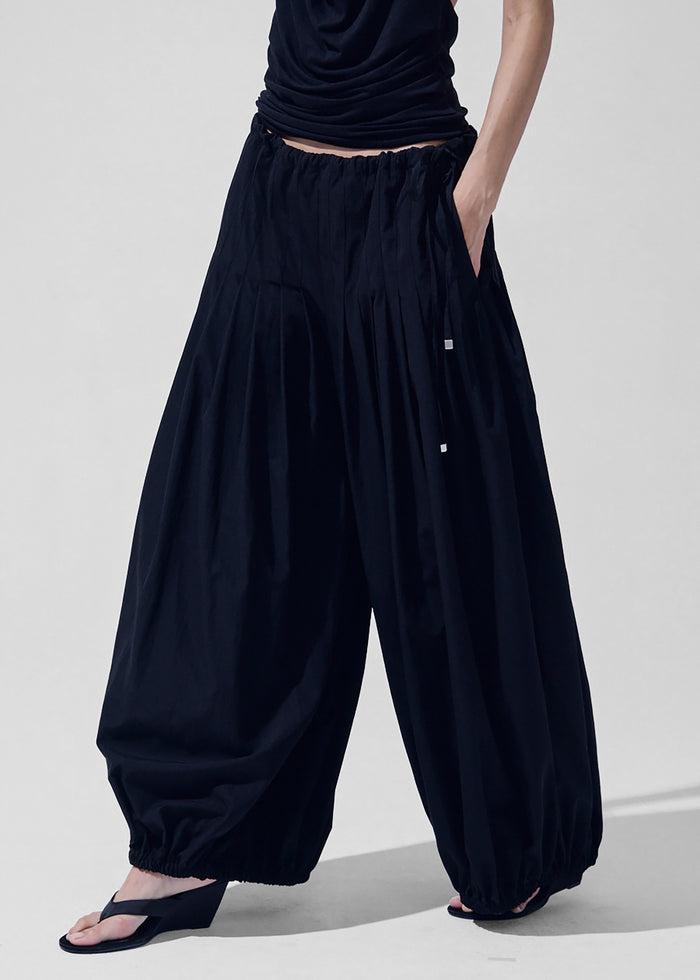 Berson Gathered Balloon Pants - Black