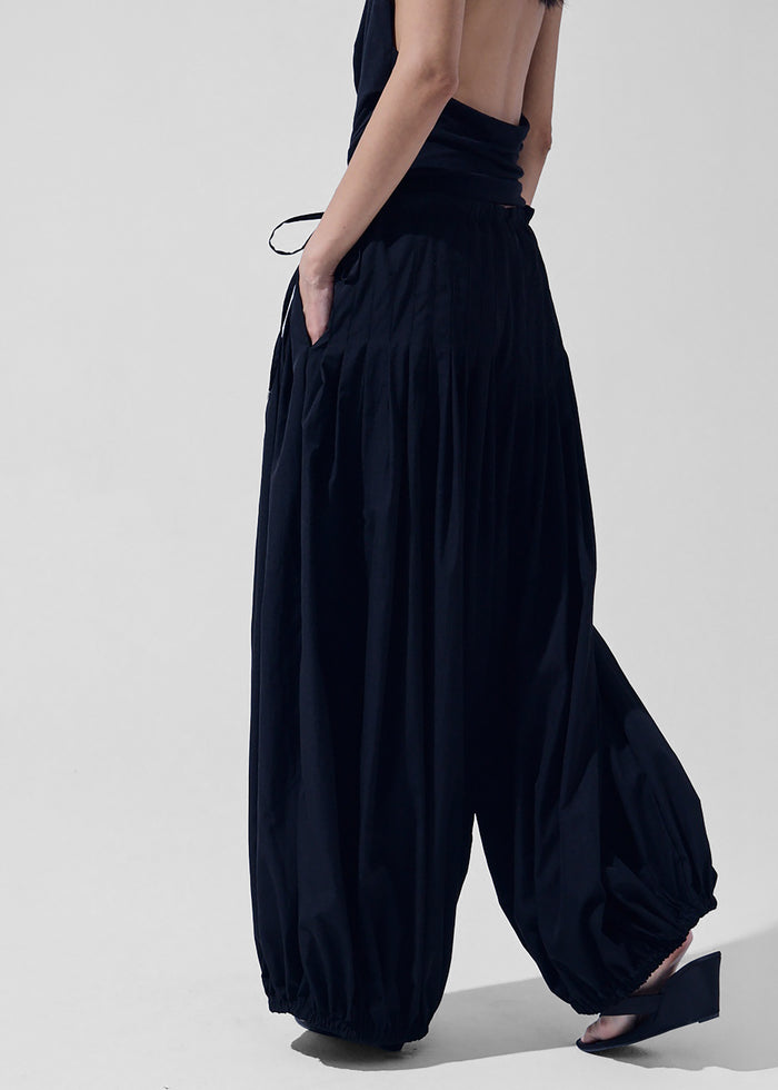 Berson Gathered Balloon Pants - Black