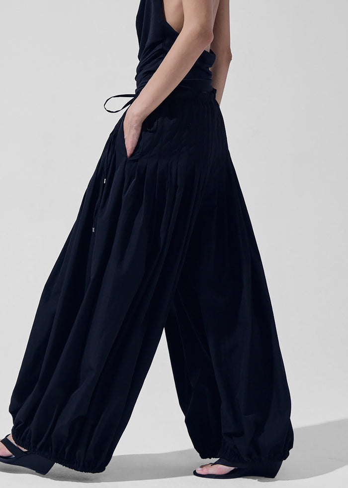 Berson Gathered Balloon Pants - Black